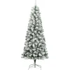 vidaXL - Gescharnierde Kunstkerstboom - Wit - 210 cm