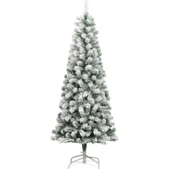 vidaXL - Gescharnierde Kunstkerstboom - Wit - 210 cm