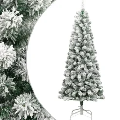 vidaXL - Gescharnierde Kunstkerstboom - Wit - 210 cm