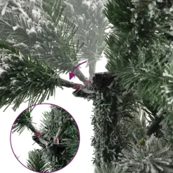 vidaXL - Gescharnierde Kunstkerstboom - Wit - 210 cm