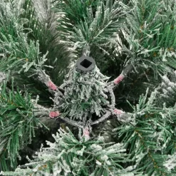 vidaXL - Gescharnierde Kunstkerstboom - Wit - 210 cm