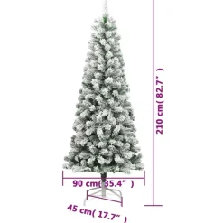 vidaXL - Gescharnierde Kunstkerstboom - Wit - 210 cm