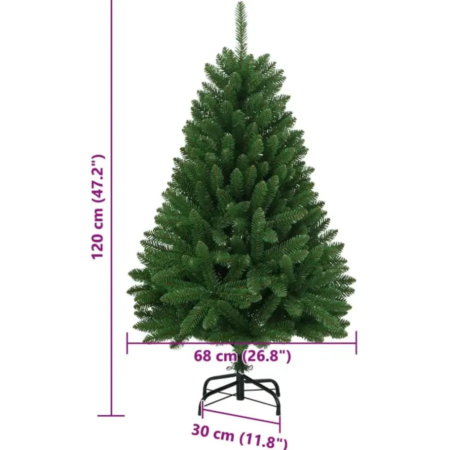 Kerstbomen-vidaXL - Gescharnierde Kunstkerstboom - Groen - 120 cm