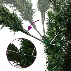 vidaXL - Gescharnierde Kunstkerstboom - Groen - 210 cm