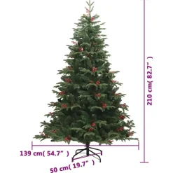 vidaXL - Gescharnierde Kunstkerstboom - Groen - 210 cm