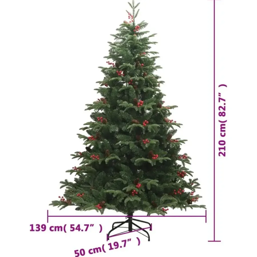vidaXL - Gescharnierde Kunstkerstboom - Groen - 210 cm