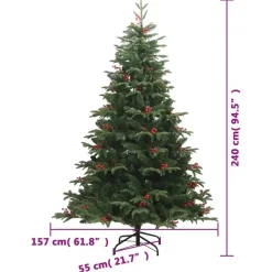 vidaXL - Gescharnierde Kunstkerstboom - Groen - 240 cm