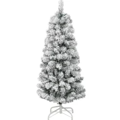 Kerstbomen-vidaXL - Gescharnierde Kunstkerstboom - Wit - 120 cm