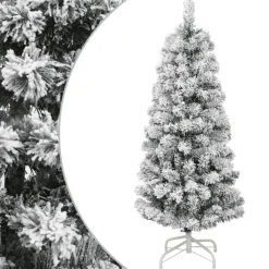 Kerstbomen-vidaXL - Gescharnierde Kunstkerstboom - Wit - 120 cm