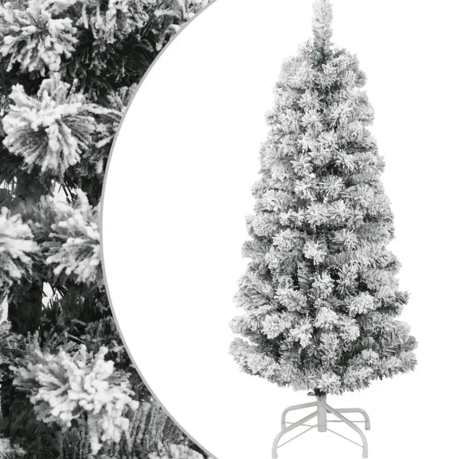 Kerstbomen-vidaXL - Gescharnierde Kunstkerstboom - Wit - 120 cm