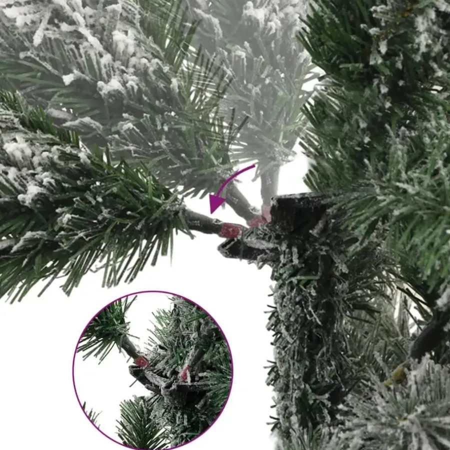 Kerstbomen-vidaXL - Gescharnierde Kunstkerstboom - Wit - 120 cm