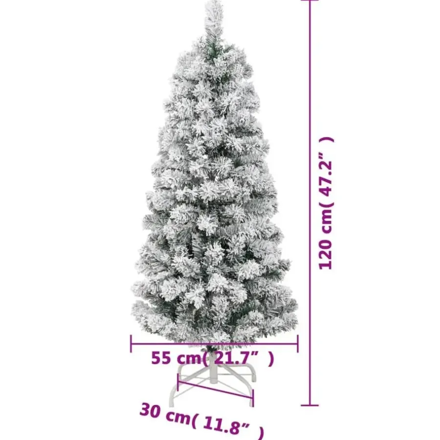 Kerstbomen-vidaXL - Gescharnierde Kunstkerstboom - Wit - 120 cm