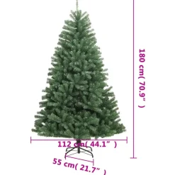Kerstbomen-vidaXL - Gescharnierde Kunstkerstboom - Groen - 180 cm
