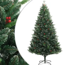 Kerstbomen-vidaXL - Gescharnierde Kunstkerstboom - Groen - 180 cm