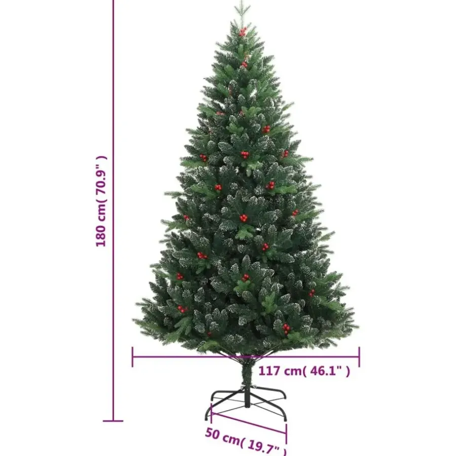 Kerstbomen-vidaXL - Gescharnierde Kunstkerstboom - Groen - 180 cm