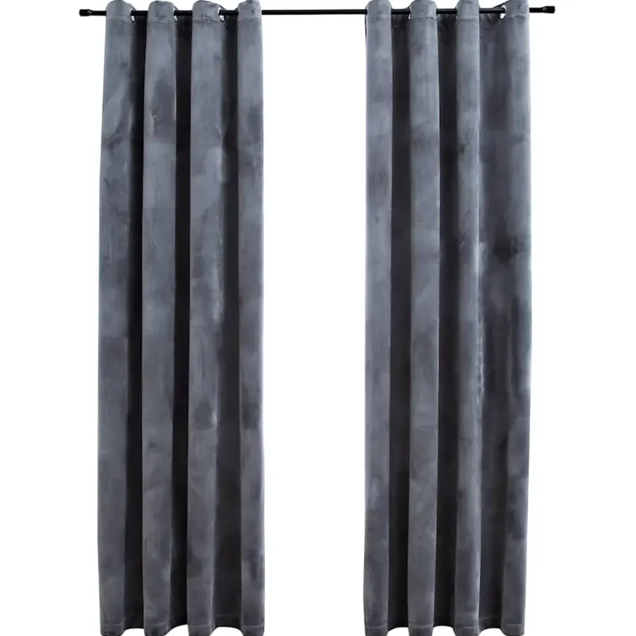 Kant &Amp; Klaar Gordijnen-vidaXL - Gordijn - Antraciet - Fluweel - 140 x 225 cm - 2 stuks