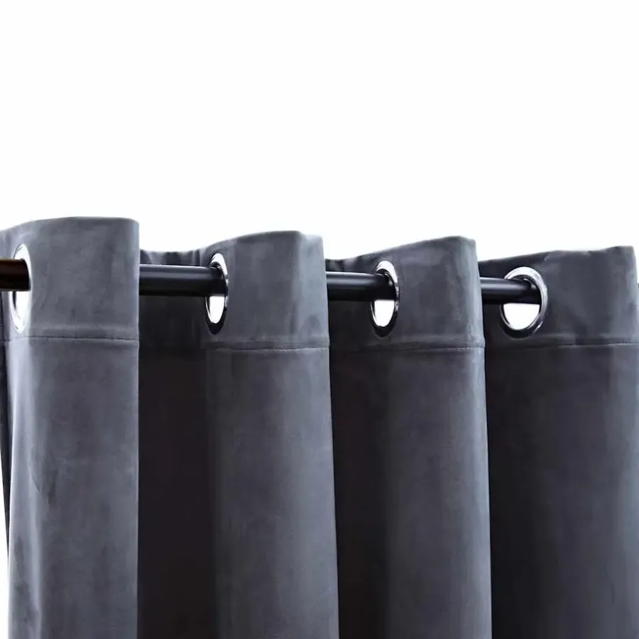Kant &Amp; Klaar Gordijnen-vidaXL - Gordijn - Antraciet - Fluweel - 140 x 225 cm - 2 stuks