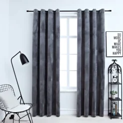 vidaXL - Gordijn - Antraciet - Fluweel - 140 x 175 cm - 2 stuks