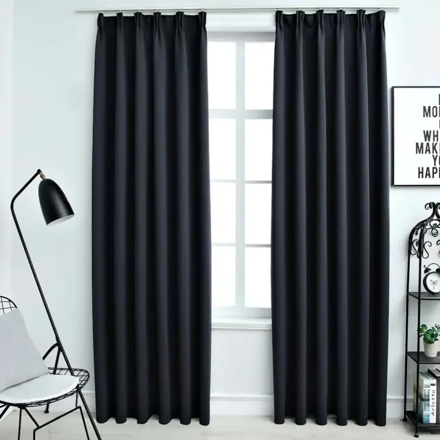 vidaXL - Gordijn - Antraciet - Stof - 140 x 245 cm