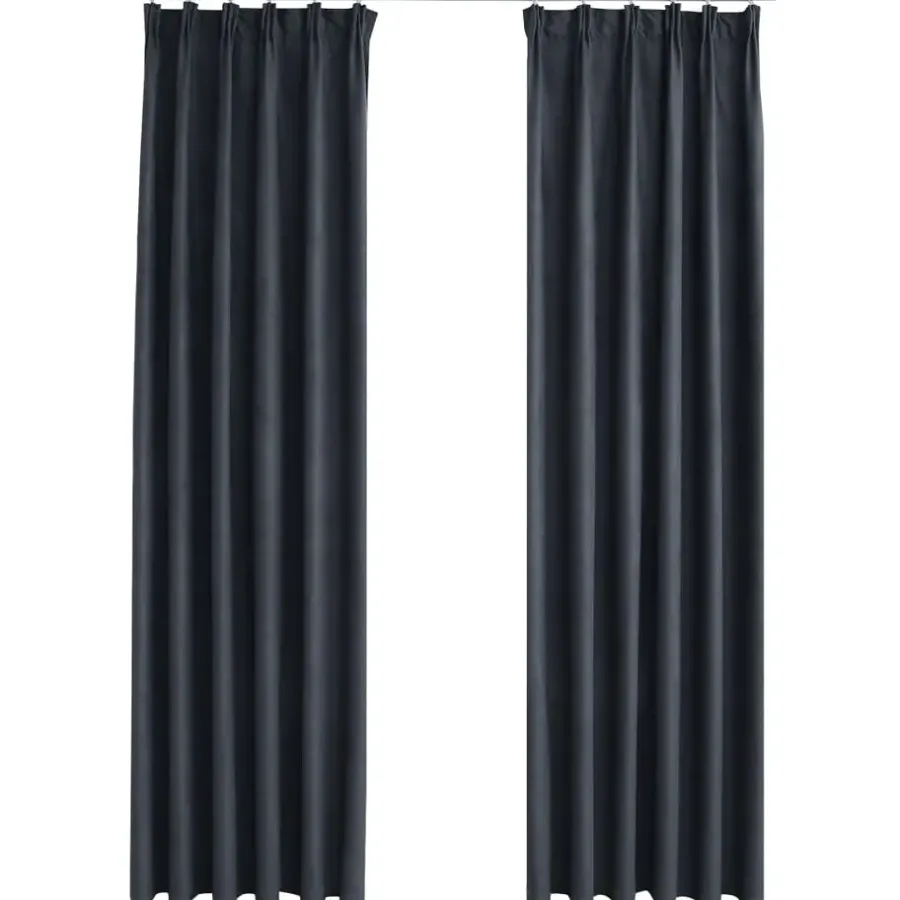 vidaXL - Gordijn - Antraciet - Stof - 140 x 225 cm - 2 stuks