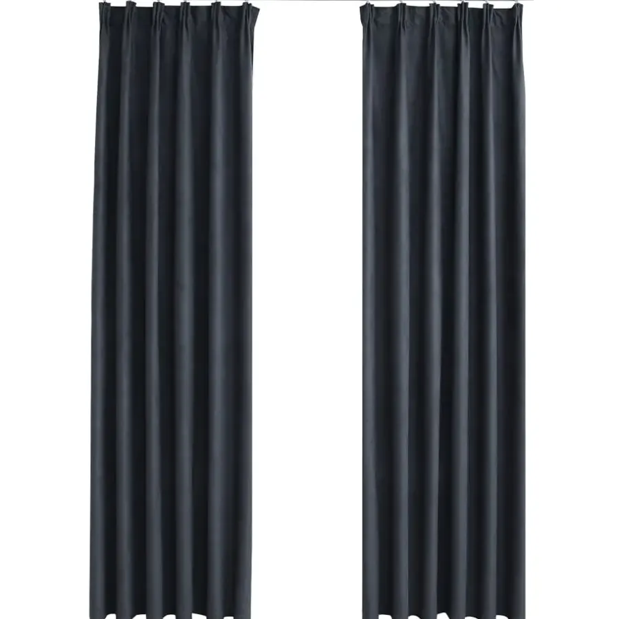 Kant &Amp; Klaar Gordijnen-vidaXL - Gordijn - Antraciet - Stof - 140 x 175 cm - 2 stuks