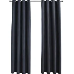 Kant &Amp; Klaar Gordijnen-vidaXL - Gordijn - Antraciet - Stof - 140 x 245 cm