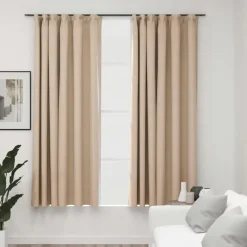 vidaXL - Gordijn - Beige - Stof - 140 x 175 cm - 2 stuks