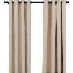 Gordijnen|Kant &Amp; Klaar Gordijnen-vidaXL - Gordijn - Beige - Stof - 140 x 175 cm - 2 stuks