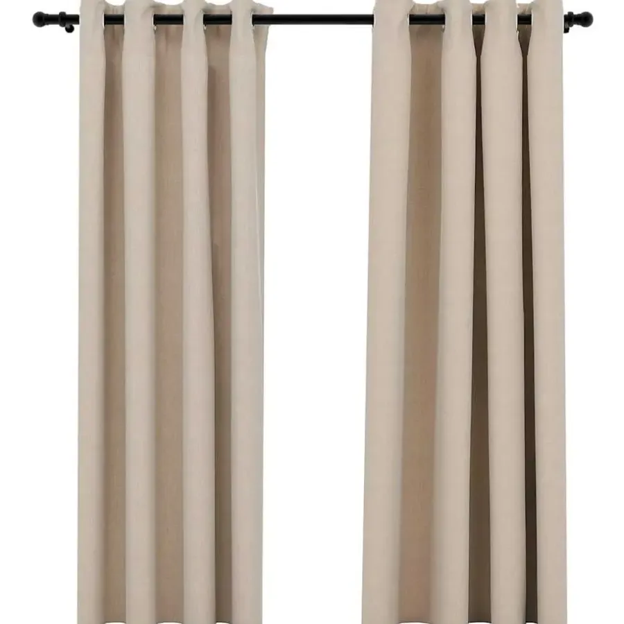 Gordijnen|Kant &Amp; Klaar Gordijnen-vidaXL - Gordijn - Beige - Stof - 140 x 175 cm - 2 stuks