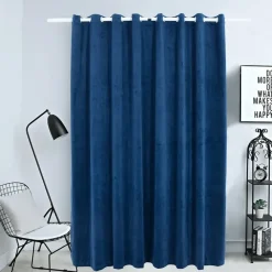 Gordijnen|Kant &Amp; Klaar Gordijnen-vidaXL - Gordijn - Blauw - Fluweel