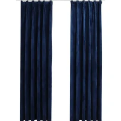 Gordijnen|Kant &Amp; Klaar Gordijnen-vidaXL - Gordijn - Blauw - Fluweel - 140 x 245 cm - 2 stuks