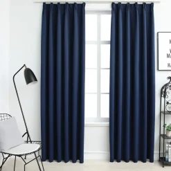 vidaXL - Gordijn - Blauw - Stof - 140 x 175 cm