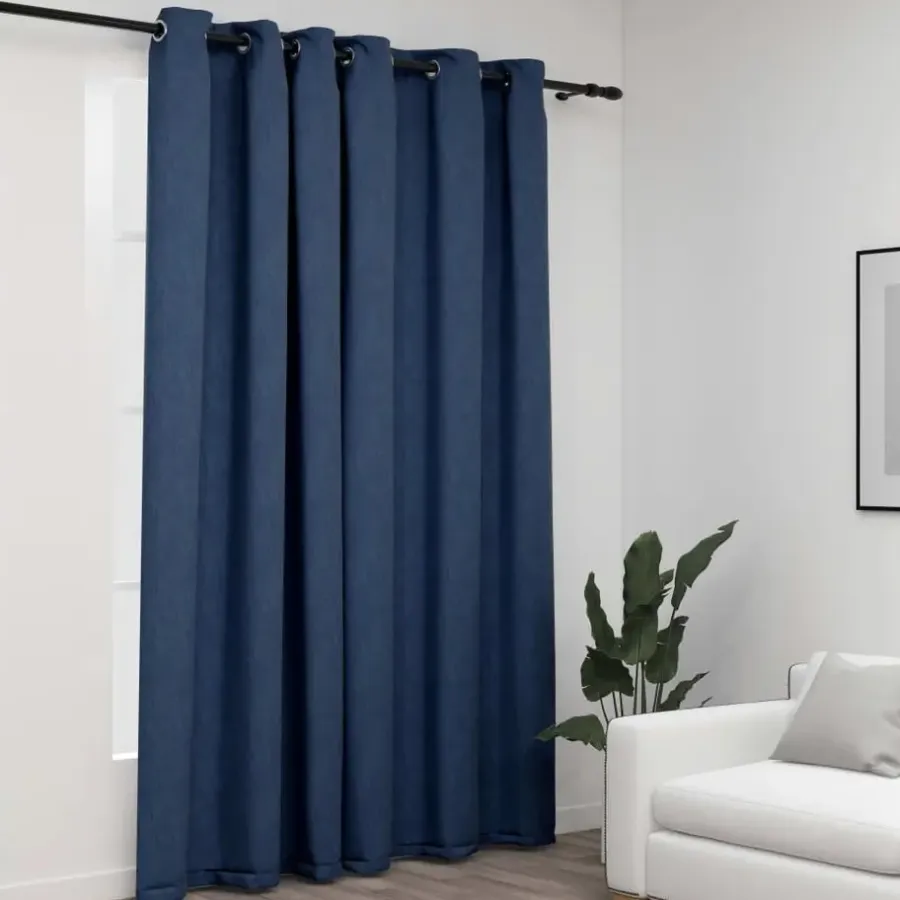 Kant &Amp; Klaar Gordijnen-vidaXL - Gordijn - Blauw - Stof - 290 x 245 cm