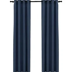 vidaXL - Gordijn - Blauw - Stof - 140 x 225 cm - 2 stuks