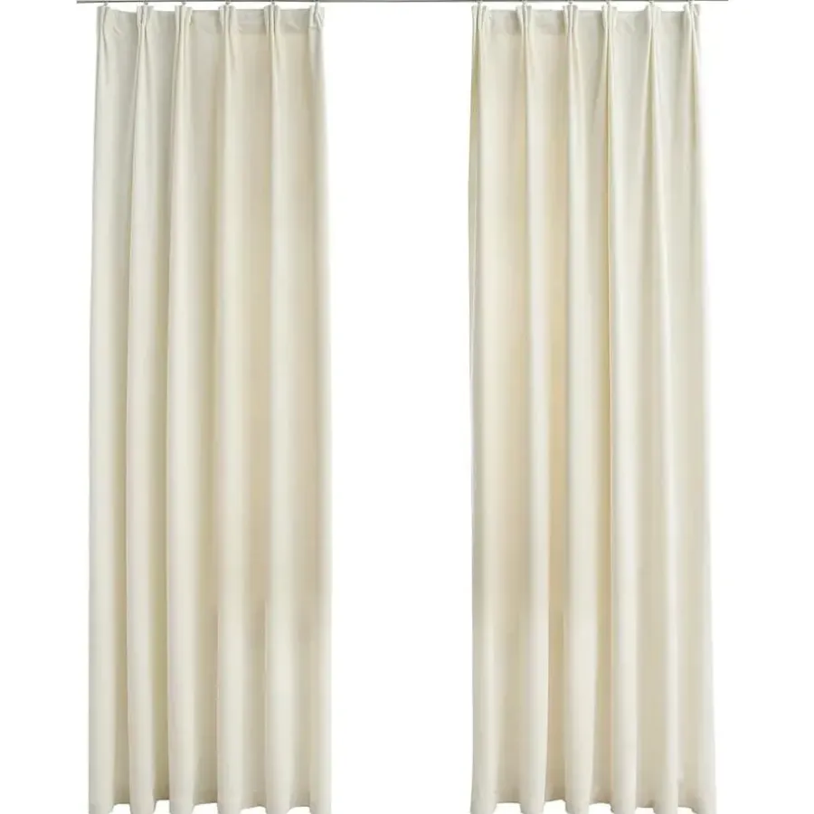 vidaXL - Gordijn - Crème - Fluweel - 140 x 225 cm - 2 stuks