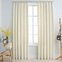 Gordijnen|Kant &Amp; Klaar Gordijnen-vidaXL - Gordijn - Crème - Fluweel - 140 x 245 cm - 2 stuks