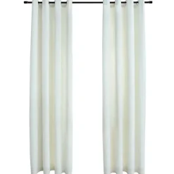 Kant &Amp; Klaar Gordijnen-vidaXL - Gordijn - Crème - Fluweel - 140 x 175 cm - 2 stuks