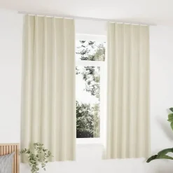 Kant &Amp; Klaar Gordijnen-vidaXL - Gordijn - Crème - Fluweel - 140 x 175 cm - 2 stuks