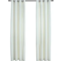 Kant &Amp; Klaar Gordijnen-vidaXL - Gordijn - Crème - Fluweel - 140 x 245 cm - 2 stuks