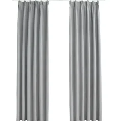 vidaXL - Gordijn - Grijs - Stof - 140 x 175 cm - 2 stuks