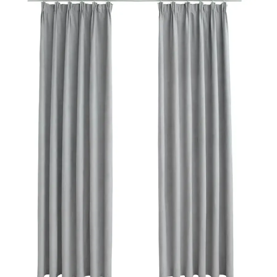vidaXL - Gordijn - Grijs - Stof - 140 x 175 cm - 2 stuks