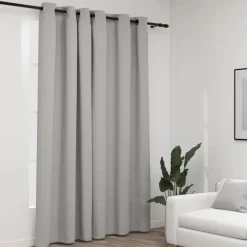 Gordijnen|Kant &Amp; Klaar Gordijnen-vidaXL - Gordijn - Grijs - Stof - 290 x 245 cm