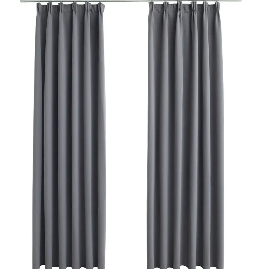 Kant &Amp; Klaar Gordijnen-vidaXL - Gordijn - Grijs - Stof - 140 x 245 cm