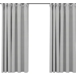 Kant &Amp; Klaar Gordijnen-vidaXL - Gordijn - Grijs - Stof - 140 x 175 cm - 2 stuks