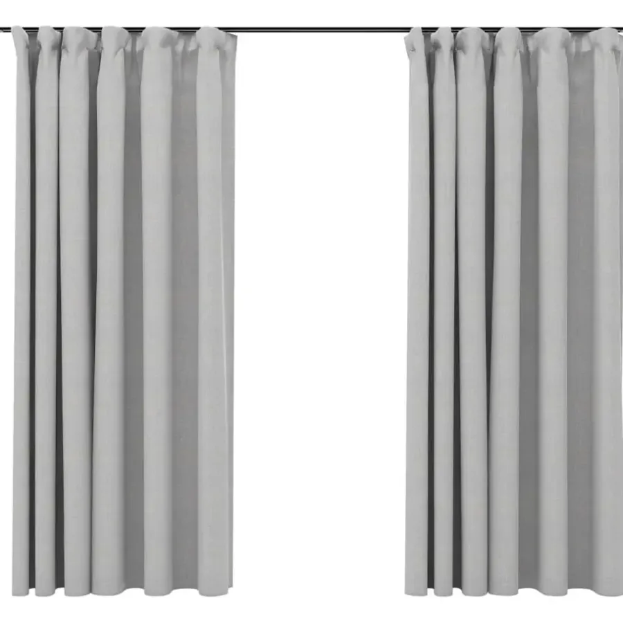 Kant &Amp; Klaar Gordijnen-vidaXL - Gordijn - Grijs - Stof - 140 x 175 cm - 2 stuks