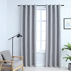 Kant &Amp; Klaar Gordijnen-vidaXL - Gordijn - Grijs - Stof - 140 x 175 cm - 2 stuks