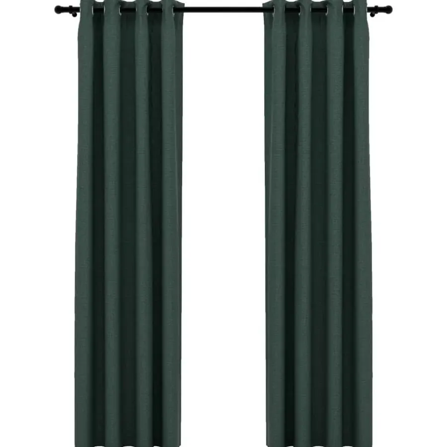 vidaXL - Gordijn - Groen - Stof - 140 x 245 cm - 2 stuks