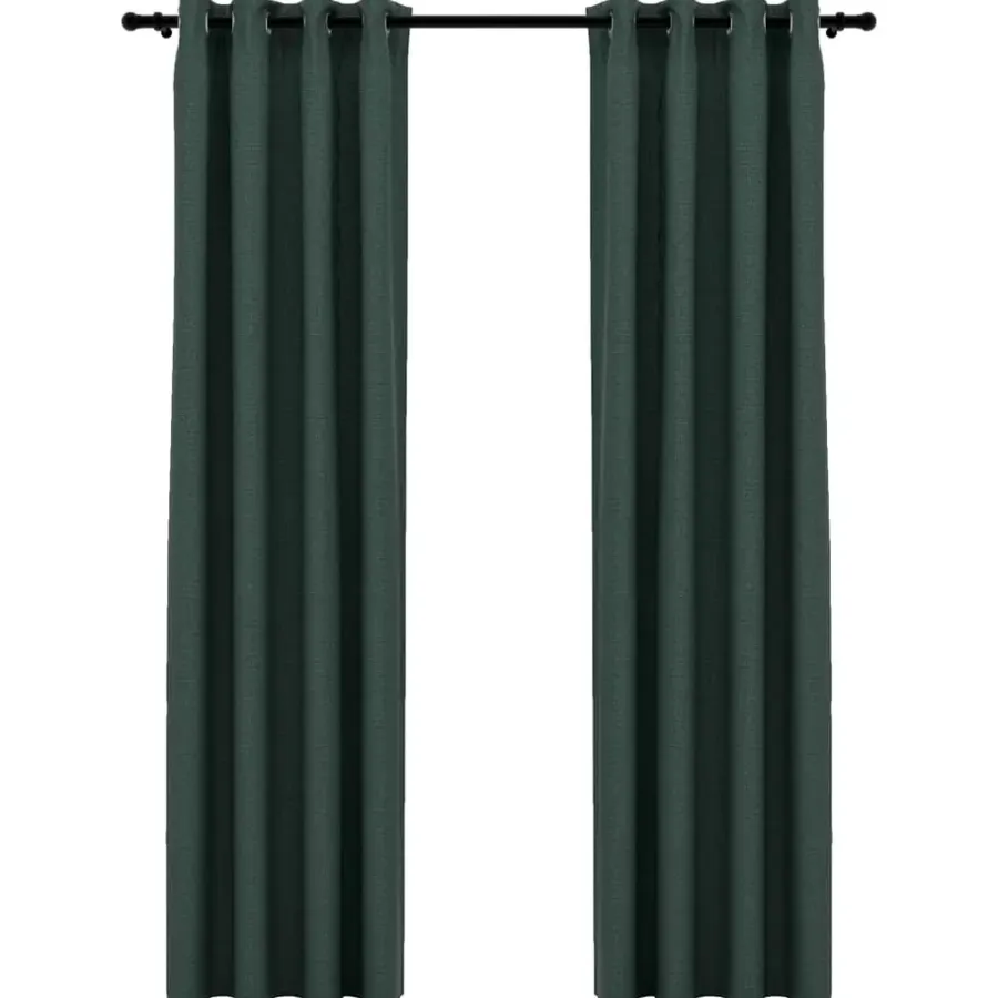 Kant &Amp; Klaar Gordijnen-vidaXL - Gordijn - Groen - Stof - 140 x 225 cm - 2 stuks