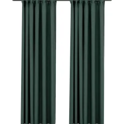 vidaXL - Gordijn - Groen - Stof - 140 x 245 cm - 2 stuks