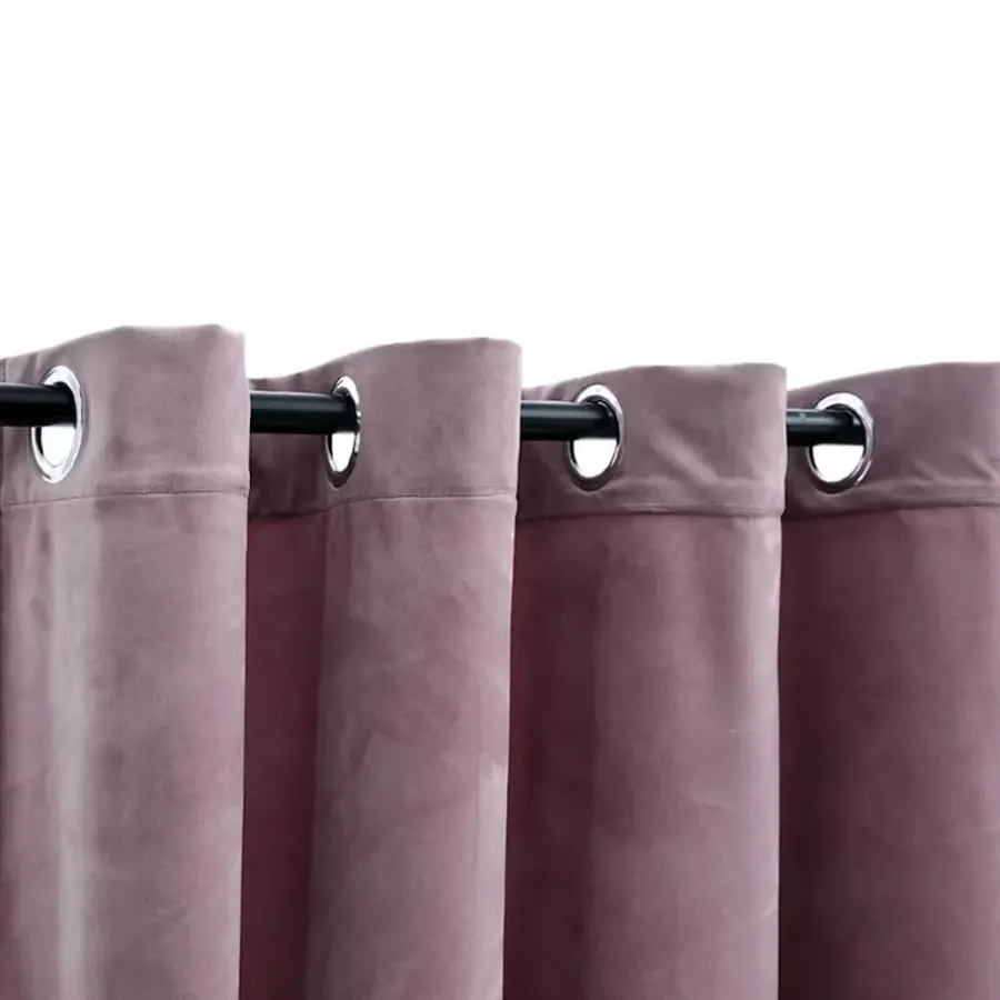 vidaXL - Gordijn - Roze - Fluweel - 140 x 245 cm - 2 stuks